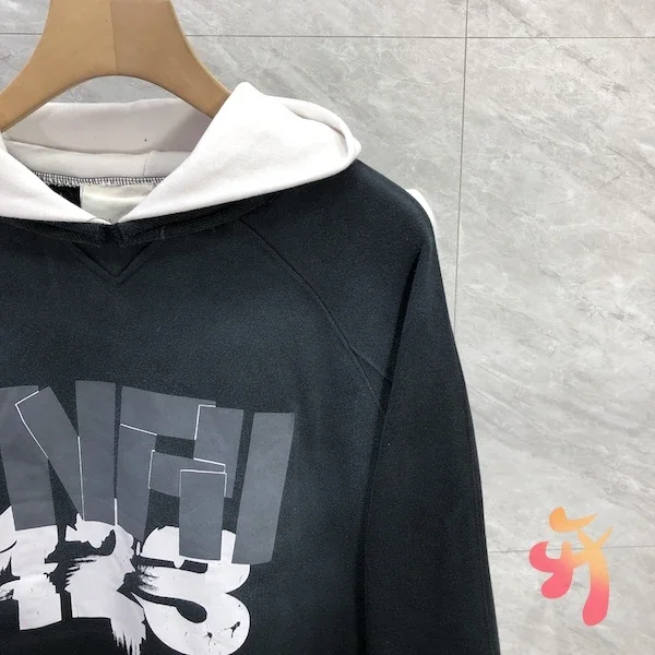 24ss Винтаж Хип-Хоп Street Cleanfit RRR123 Толстовки Сращивание Контрастная Толстовка с