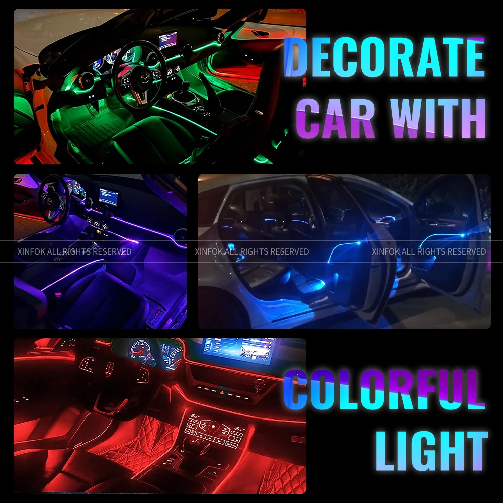 Светодиодная лента для салона автомобиля с беспроводным приложением и