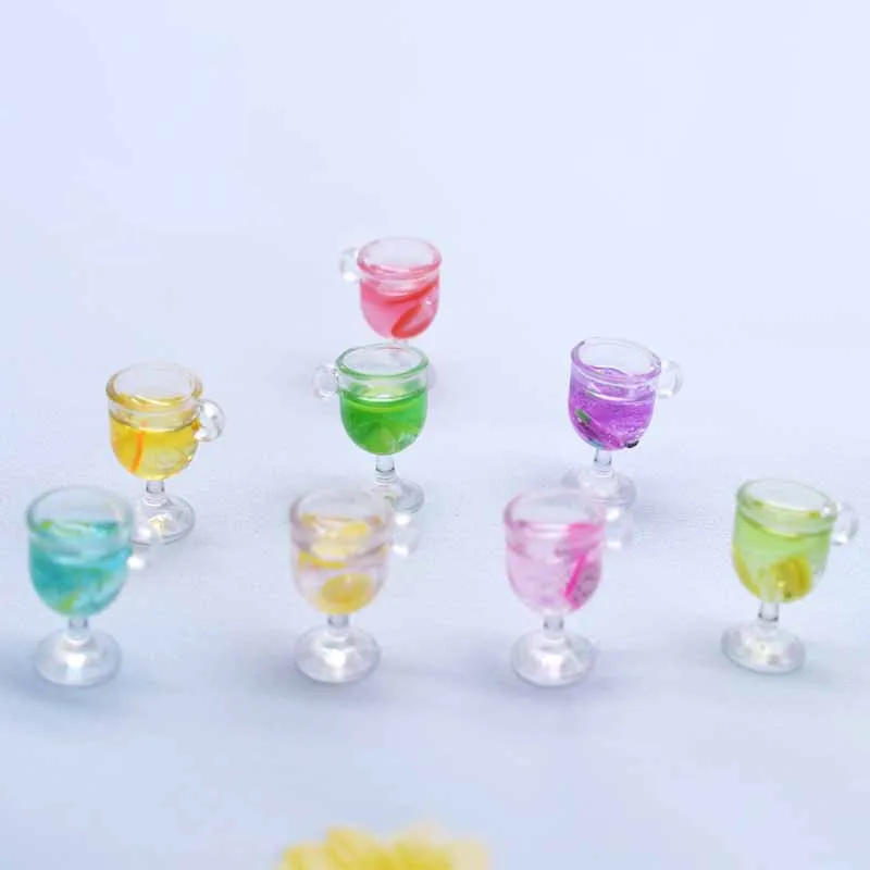 

10pcs Mix Colors Strawberry,Lemon, Grape, Orange 3D Plastic Goblet Fruit Tea DIY Home Decoration Craft/Jewelry Accessory,12*18mm