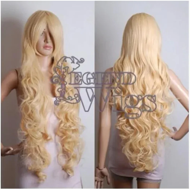 Сверхдлинный 40 &quotкудрявый светлый волнистый костюм женский парик для косплея