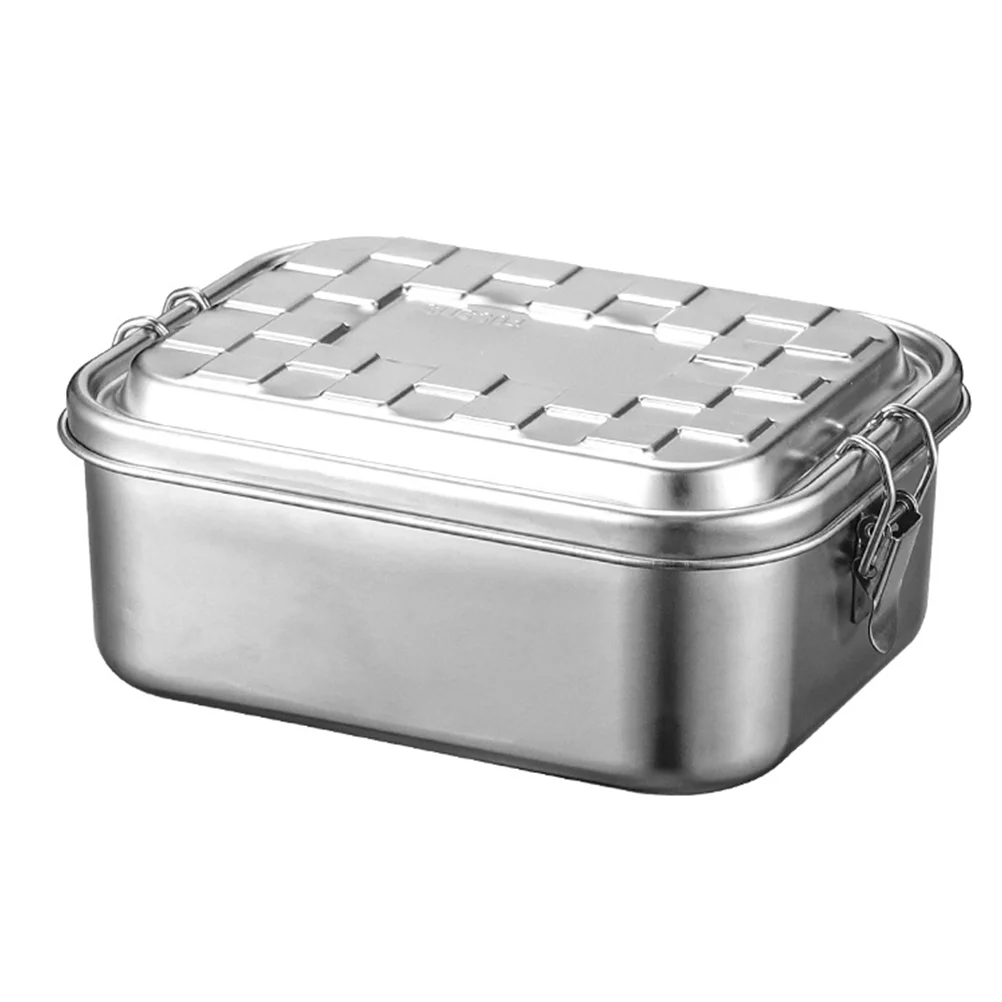 

Box Lunch Bento Stainless Steel Container Containers Metal Compartments Snack Handle Containe Camping Be Tiffin Work Single