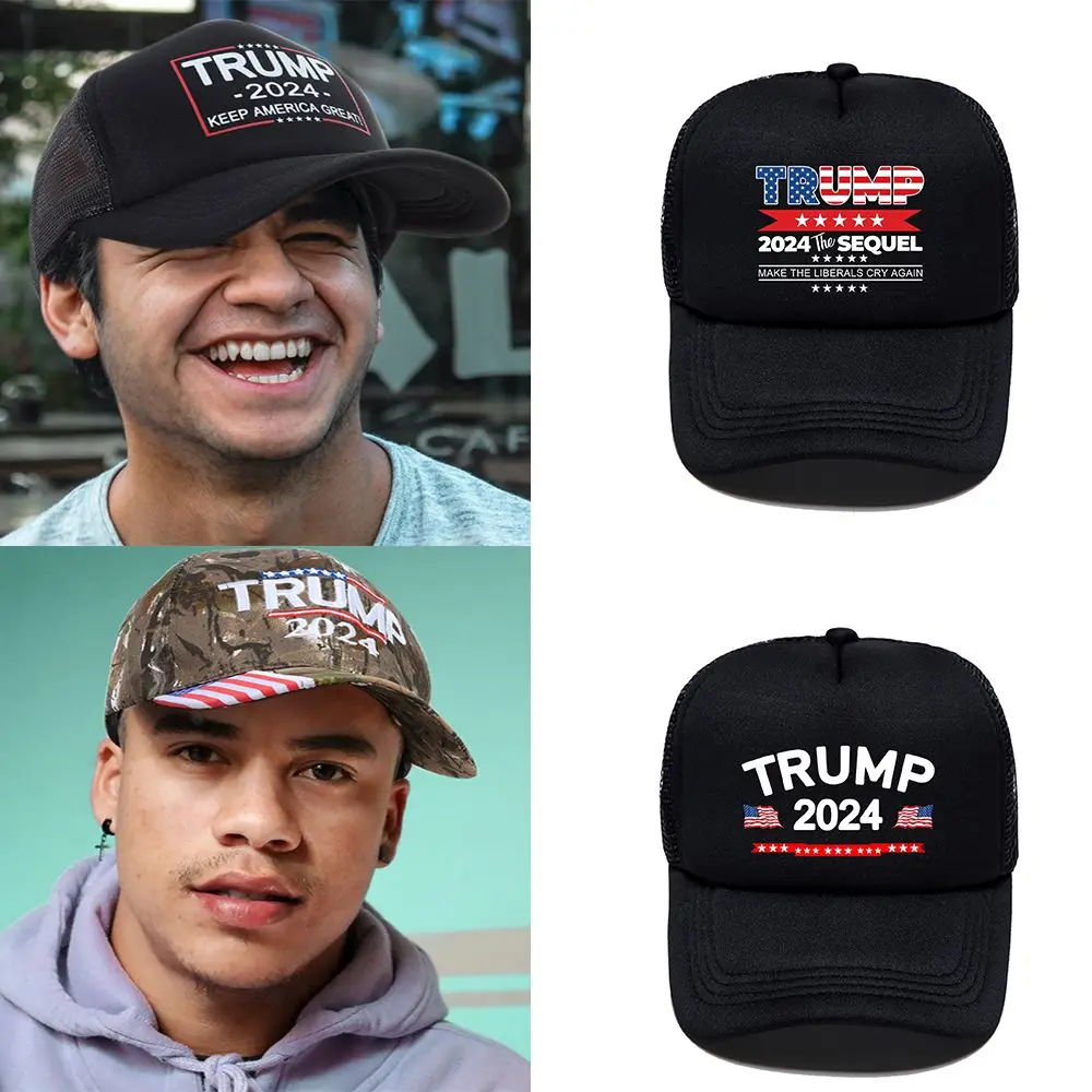 

Outdoor Adjustable Cotton Camo US Flag Hats Trump 2024 Caps Baseball Cap Trump Supporters Hat