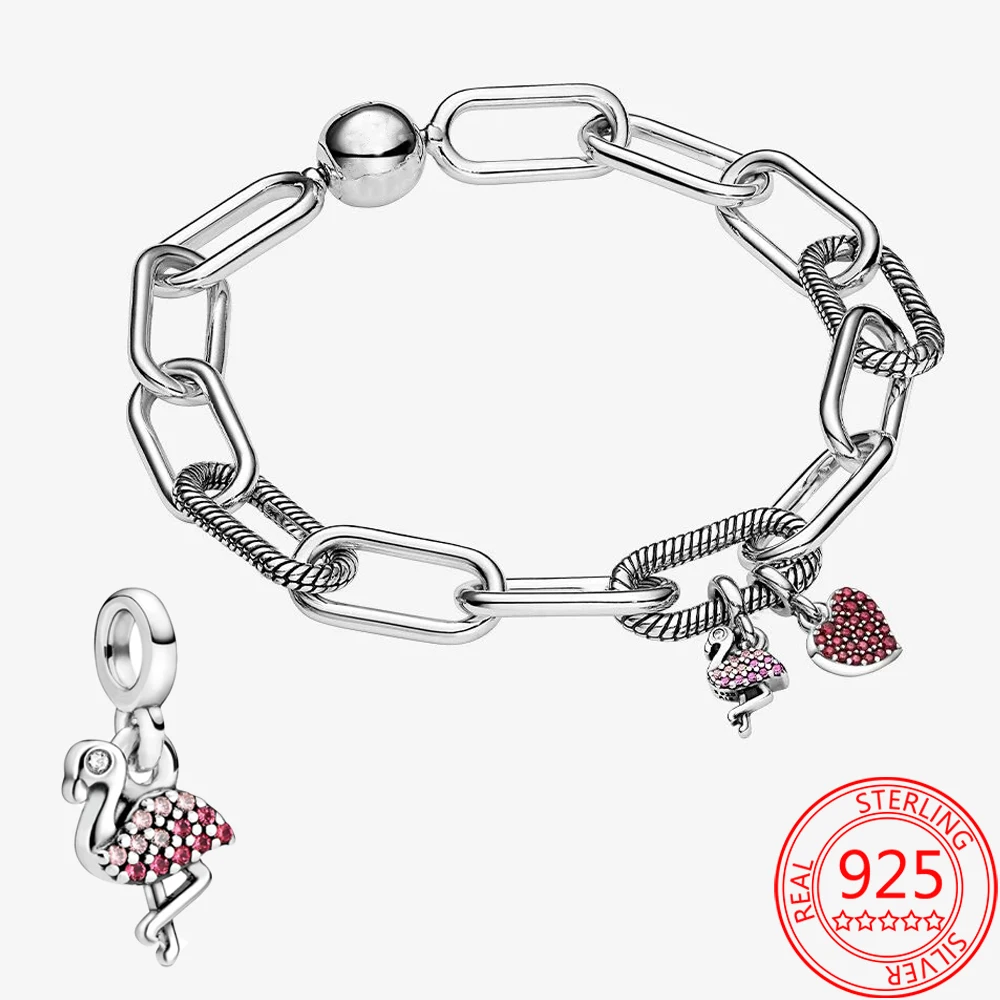 Женский браслет из серебра 925 пробы с розовым муранским стеклом - купить по