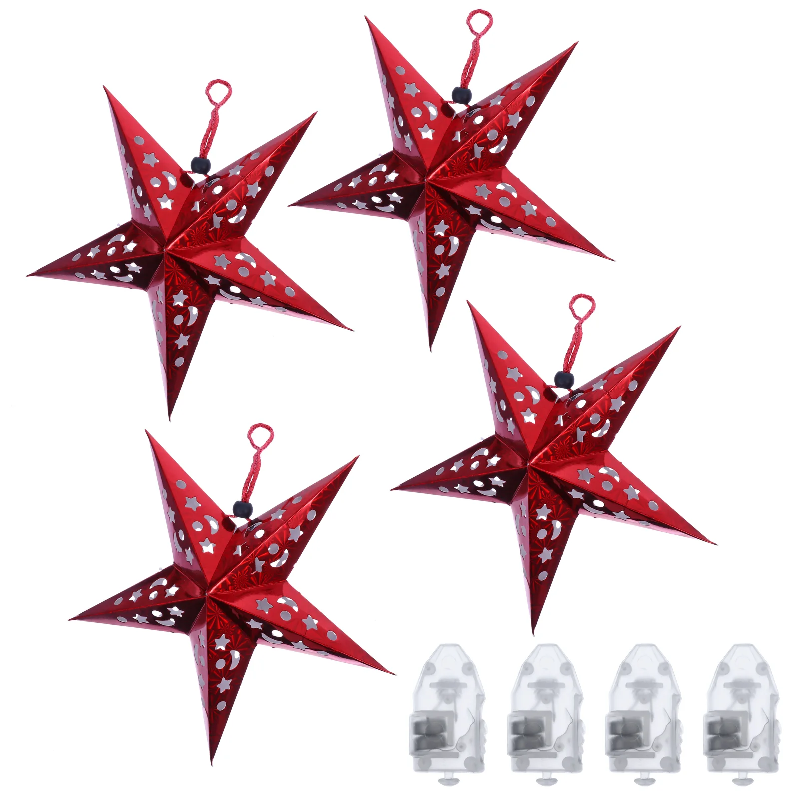 

1 Set of Christmas Hanging Pendant Stereo Pentastar Hanging Light Xmas Decor