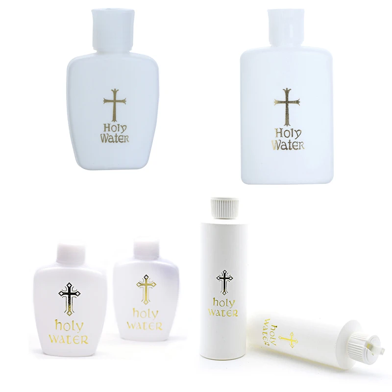 

Refillable Holy Water Bottles Portable Catholic Bottle Gift Room Decoration Desktop Decor Christian Easter Party Church Supplies