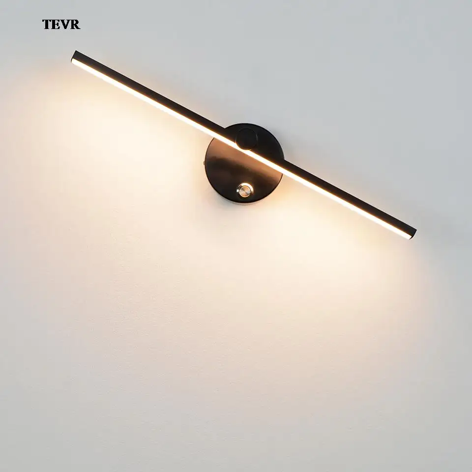 

TEVR LED Indoor Wall Lamps 8W White/Black Wall Lights For Home Bedroom Bedside Mirror Front Adjustable Wall Sconce AC110V/220V