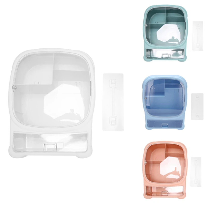 

Настенная вешалка для средств по уходу за кожей без перфорации для ванной комнаты, пыленепроницаемый органайзер для макияжа, коробка для хр...