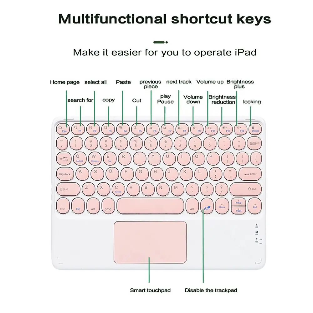 Беспроводная Bluetooth клавиатура и мышь с перезаряжаемой сенсорной панелью