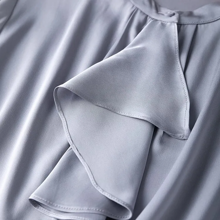 Французская дымка синяя 19 мм легкая роскошная 93% натуральный шелковый эластичный