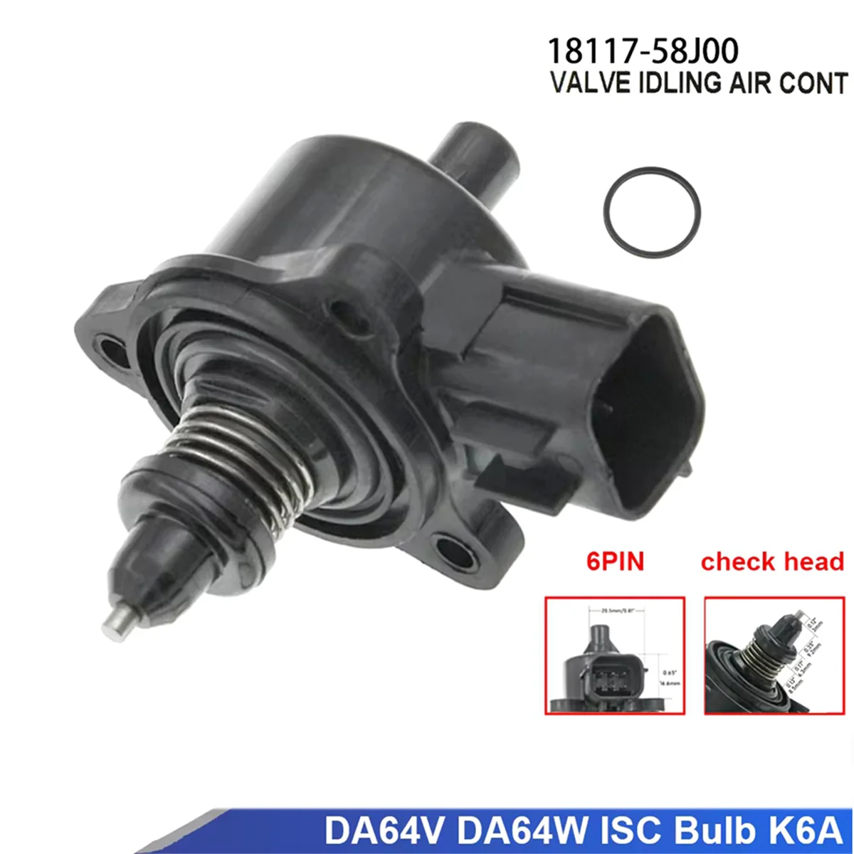 Клапан холостого хода 18117-58J00 для Suzuki Wagon R MH21S MR MF22S MG22S Carry DA63T Scrum DG64V 18117-67H10