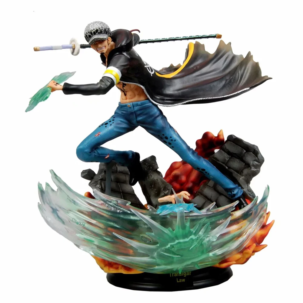 

One Piece Anime Cartoons 31CM Figure Trafalgar D Water Law PVC Oversize Collectible Model Toy Draw Out A Sword Doll Gift Figma