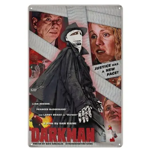 Темный человек Лиам несон фильм металлический плакат жестяной знак 20x30 см