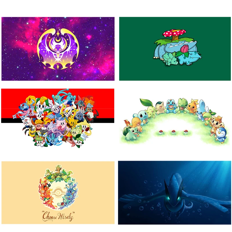 

600*375mm DIY Pokemon PTCG Battle Card Table Mat Card Mat Venusaur Eeveelution Pikachu Double Mat Mouse Pads Table Mat Kids Gift