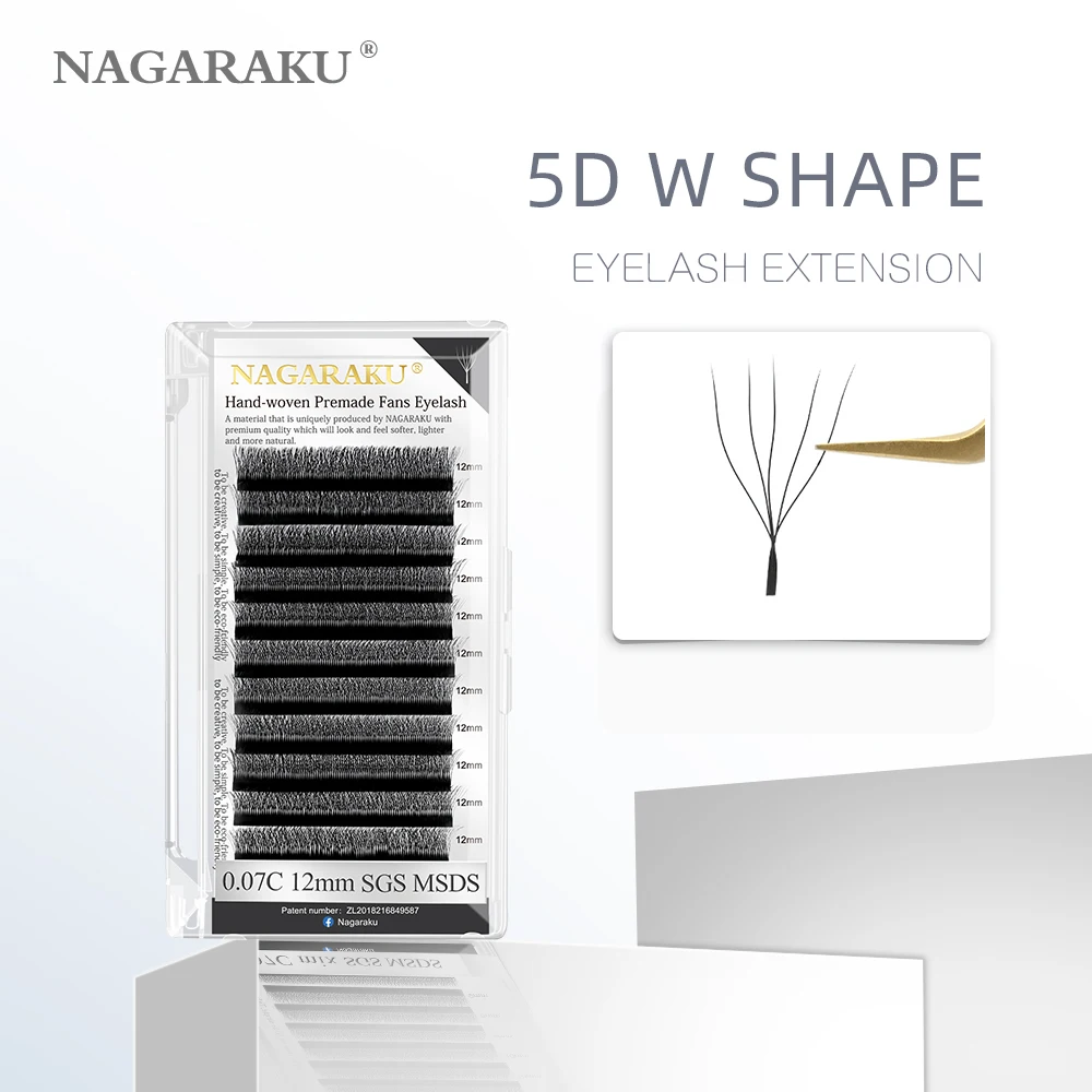 NAGARAKU-pestañas postizas con forma de trébol, pestañas postizas naturales, suaves y fáciles, con volumen prefabricadas, 5D