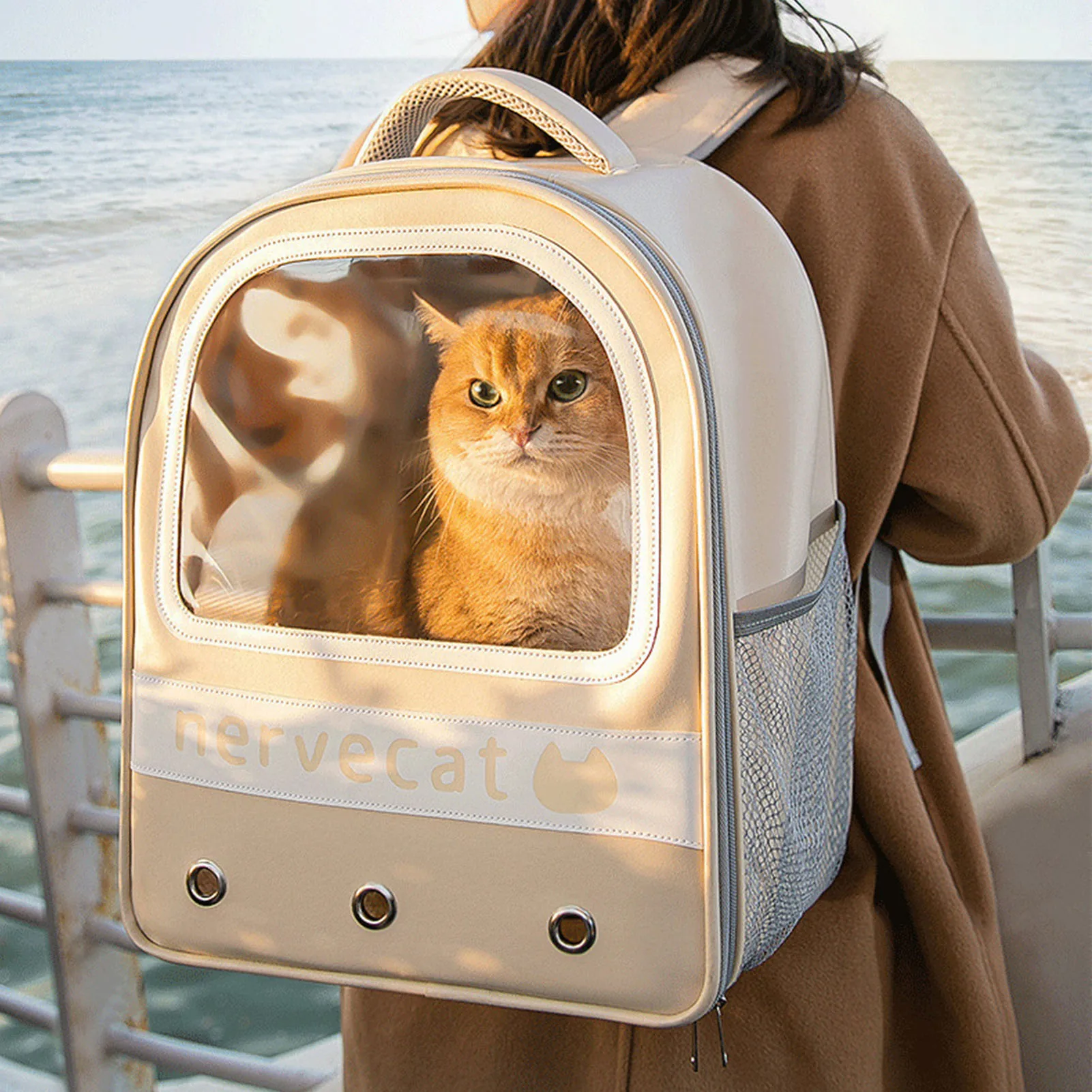 

Cat Backpack Large Capacity Cat Carrier Bag Transparent Pet Bubble Travel Bag For Cats Small Dogs
