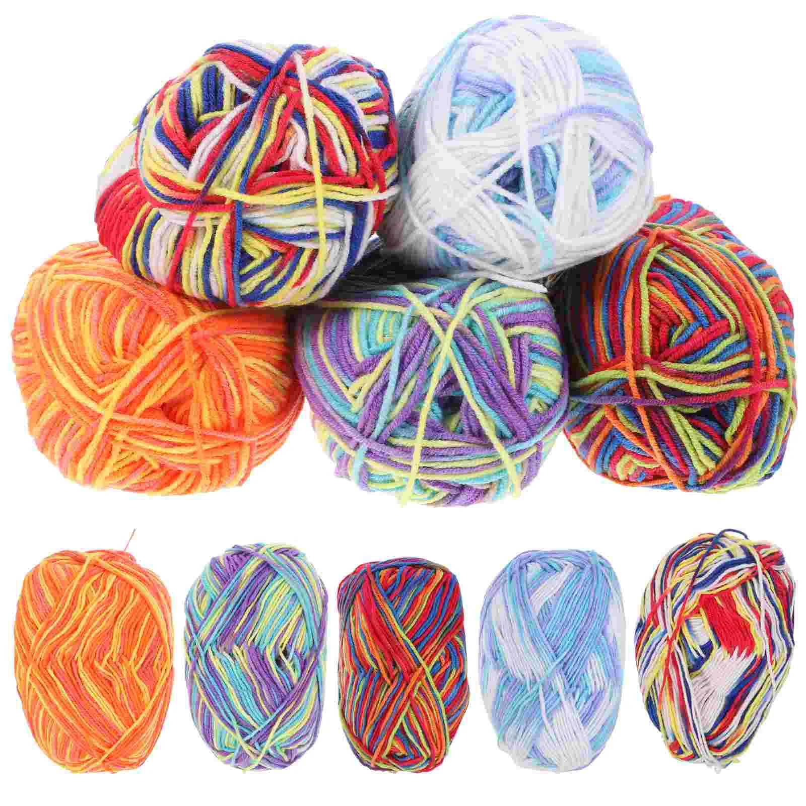 

10 rolls DIY Crocheting yarn rainbow yarn Crochet cotton yarn Multi colored yarn Cotton crochet yarn