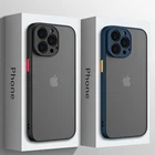 Роскошный противоударный бронированный матовый чехол для телефона iPhone 13 Pro Max 12 11 Pro Max XS Max XR X 8 7 Plus, прозрачный силиконовый чехол-бампер