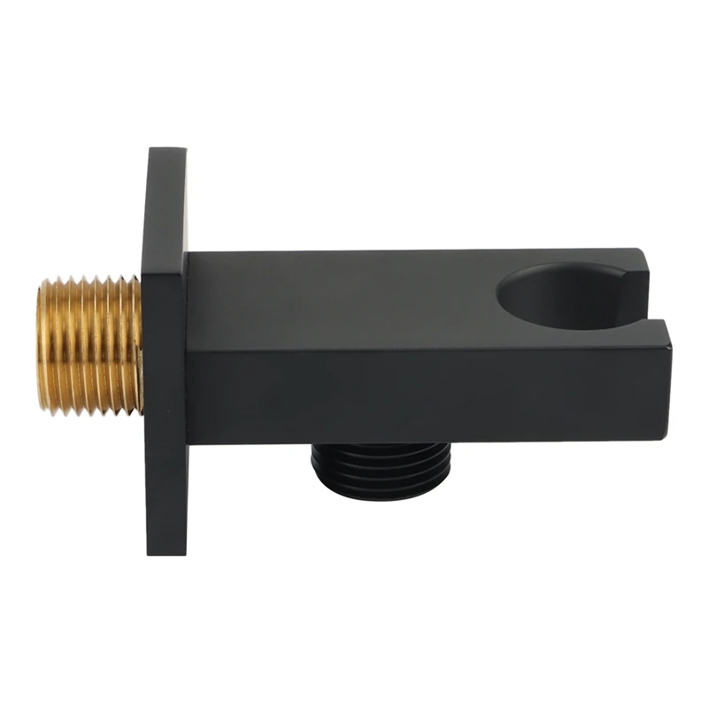 

Black Handheld Shower Spray Head Holder Bracket Wall Mount Hand Sprayer Accessories Connector Elbow Unit Spout
