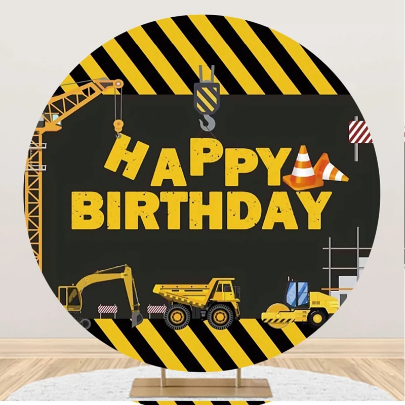 

Строительная команда круглые фоны для фотосъемки детский день рождения фотографический фон для фотостудии реквизит