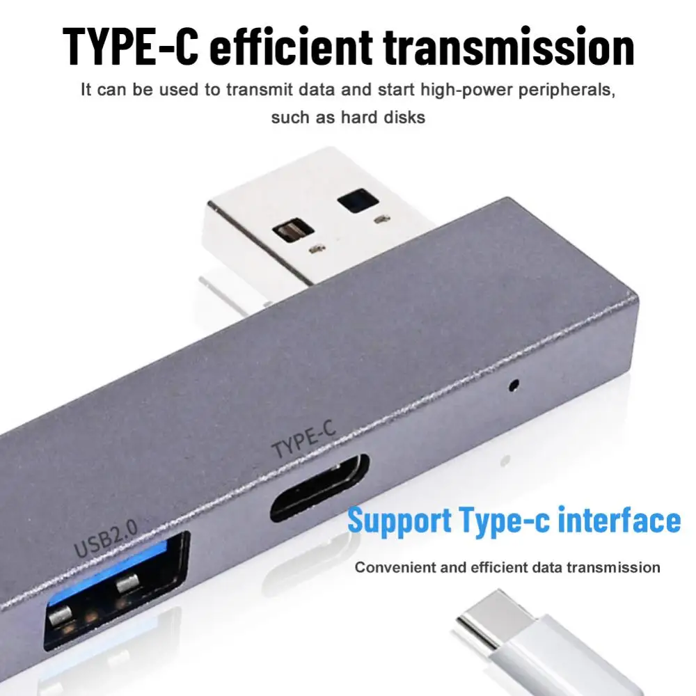 

High Speed Usb Multiport Hub Mini 3 In 1 Receptacle 5gbps Docking Station Type C Eletric For Computer Accessories Usb2.0/usb3.0