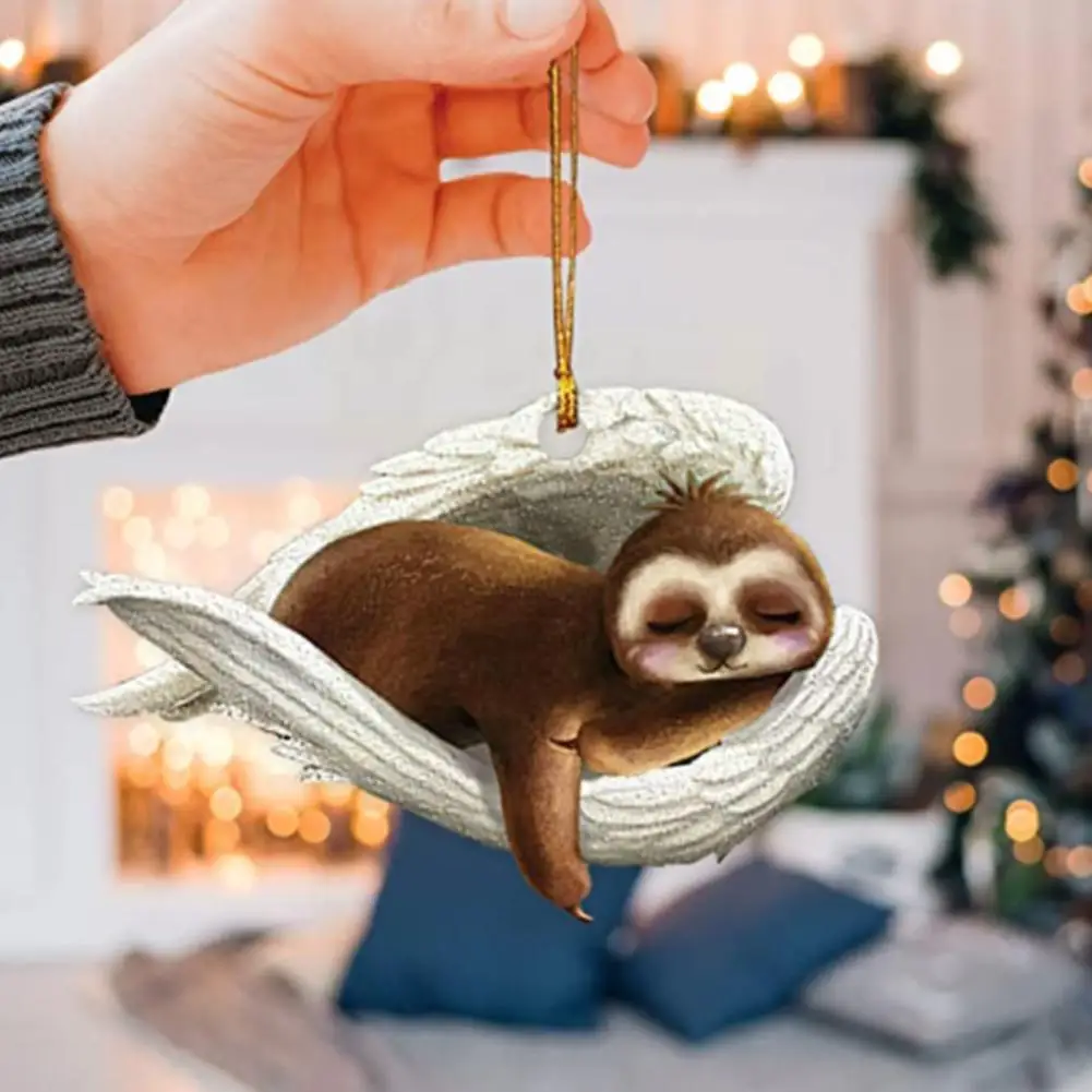 

Cute Sleeping Angel Dogs Hung Ornament Keychain Car Rearview Mirror Cartoon Animal Hanging Acrylic Pendant Gift For Girls V4N0