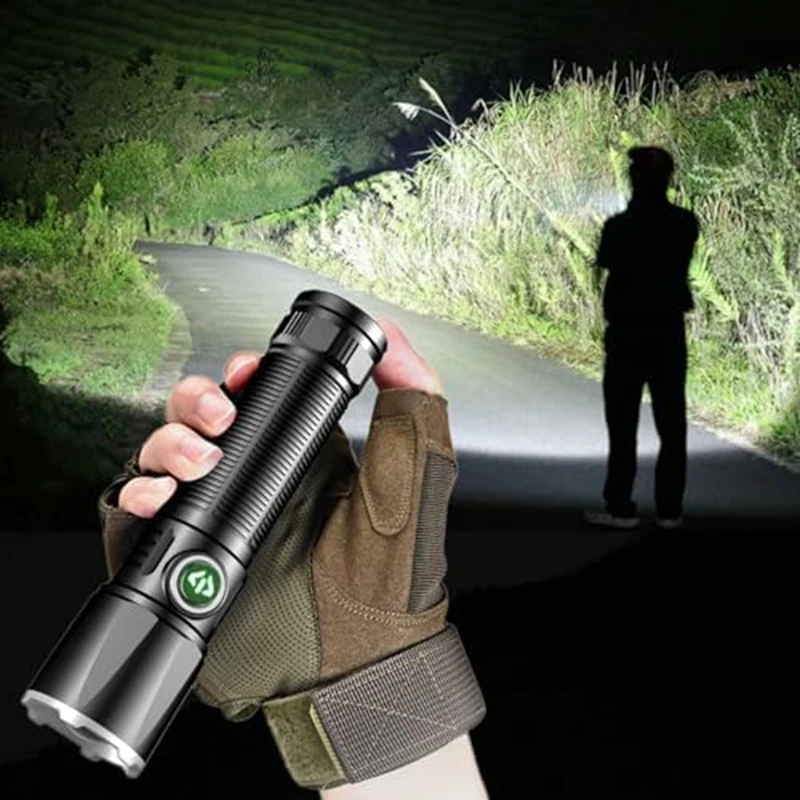 

1 PCS LED Flashlight Zoomable Rechargeable Flashlight Powerful Handheld Flashlight With 4 Modes
