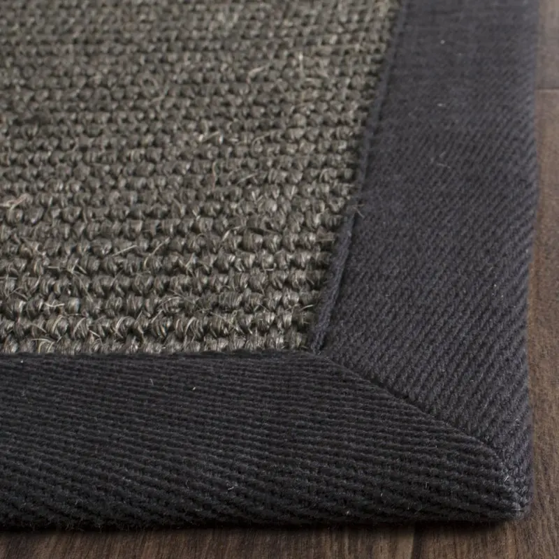

Beautifully Soft Charcoal Fiber Sisal 2' x 4' Forrester Border Area Rug - Perfect For Any Home Decor