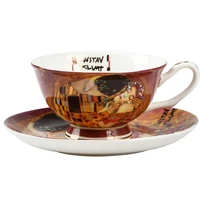 european style bone china tea cup saucer spoon set europe porcelain coffee cup 200ml mug tray cafe tumbler party drinkware gift