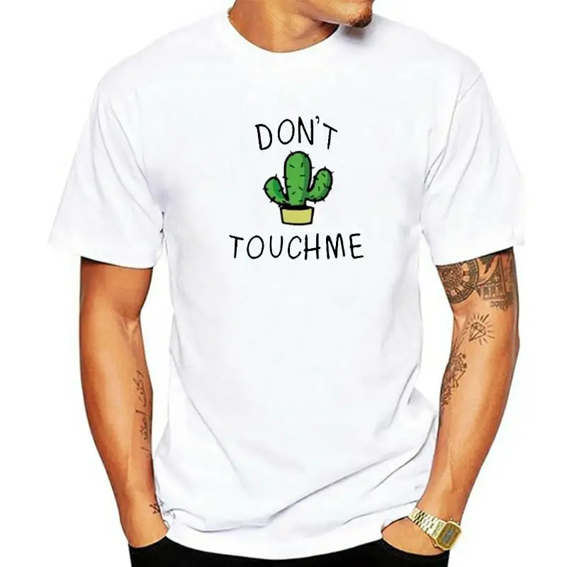 

Summer Cotton Male Hot Sale T Shirt Cactus Don't Touch Me Short Sleeve Graphic Tees Top Casual O-Neck Cotton Hipster Loose Tops