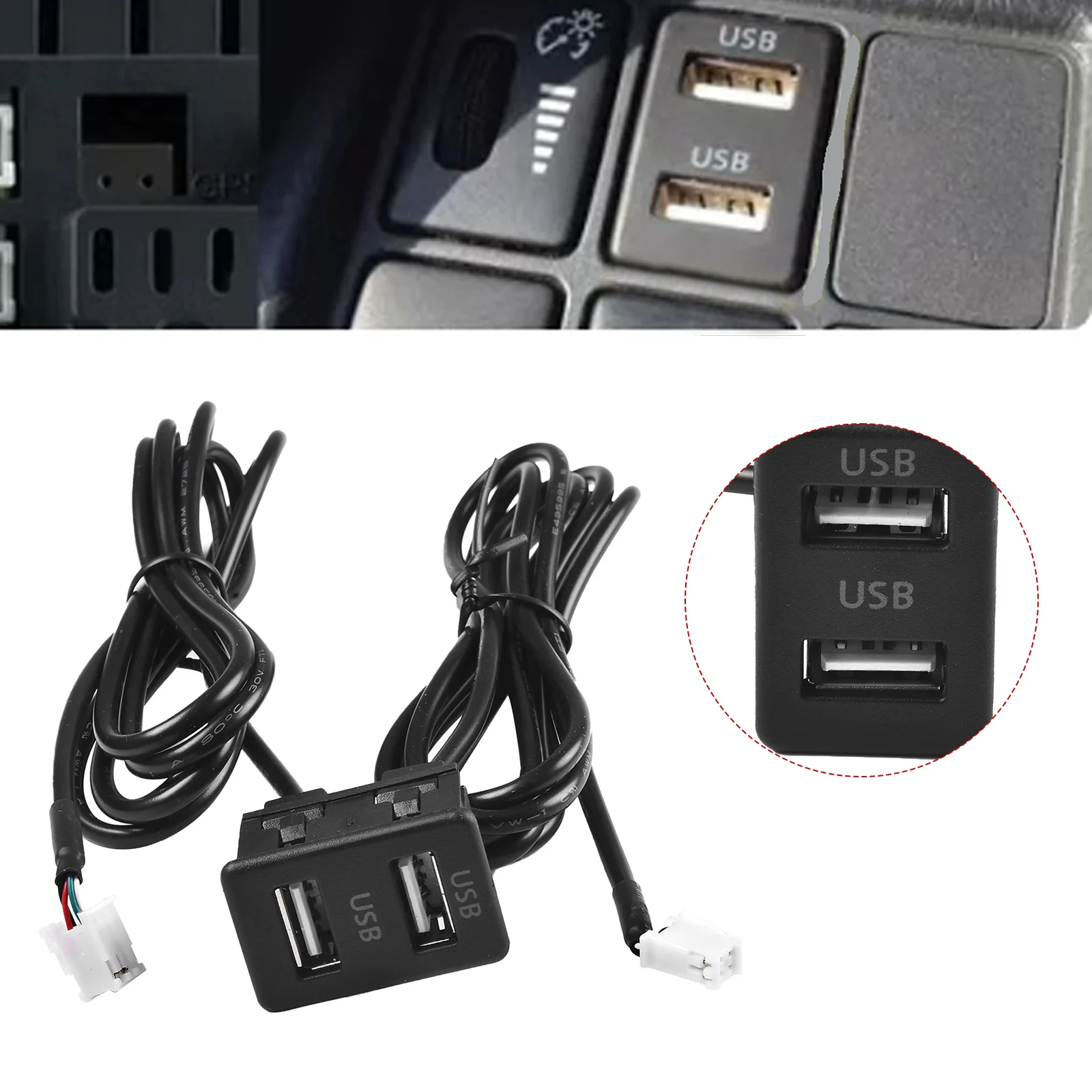 1x автомобильное крепление на приборную панель, двойной USB-разъем ...