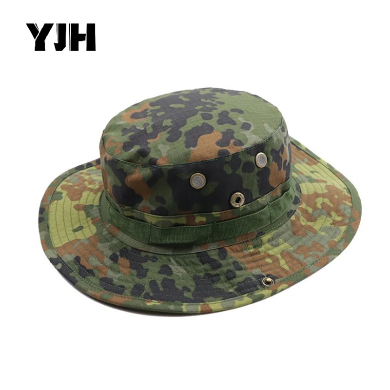 

Camouflage tactics men's round hat tactics field outdoor Python hat sunscreen Benny hat fisherman fishing army fan