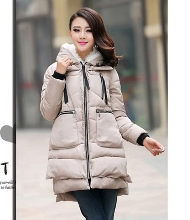 Winter Down Coat Cotton Padded Jacket Women Army Green Jacket Oversized Casual Warm Parkas Thick Hooded Outwear Korean Fashion