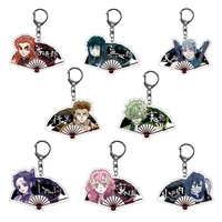 new fans shape adorable demon slayer acrylic keychain keyrings for kids cosplay jewelry wholesale