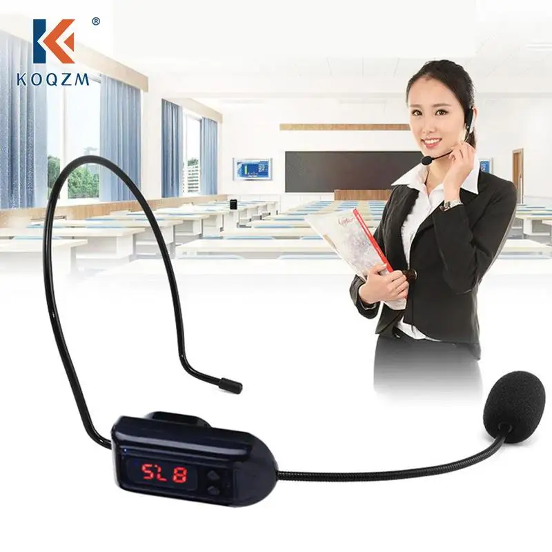 FM Wireless Microphone Headset For Voice Amplifier Megaphone Radio Mic For Loudspeaker For Teaching Tour Guide Meeting Lectures