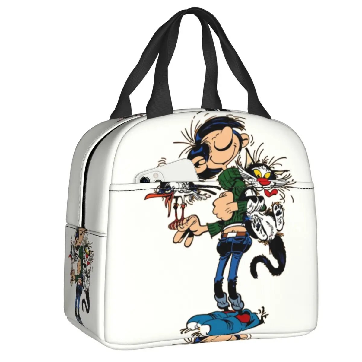

Gaston Lagaffe Portable Lunch Boxes Women Multifunction Thermal Cooler Food Insulated Lunch Bag Work Thermal Bags lunchbag