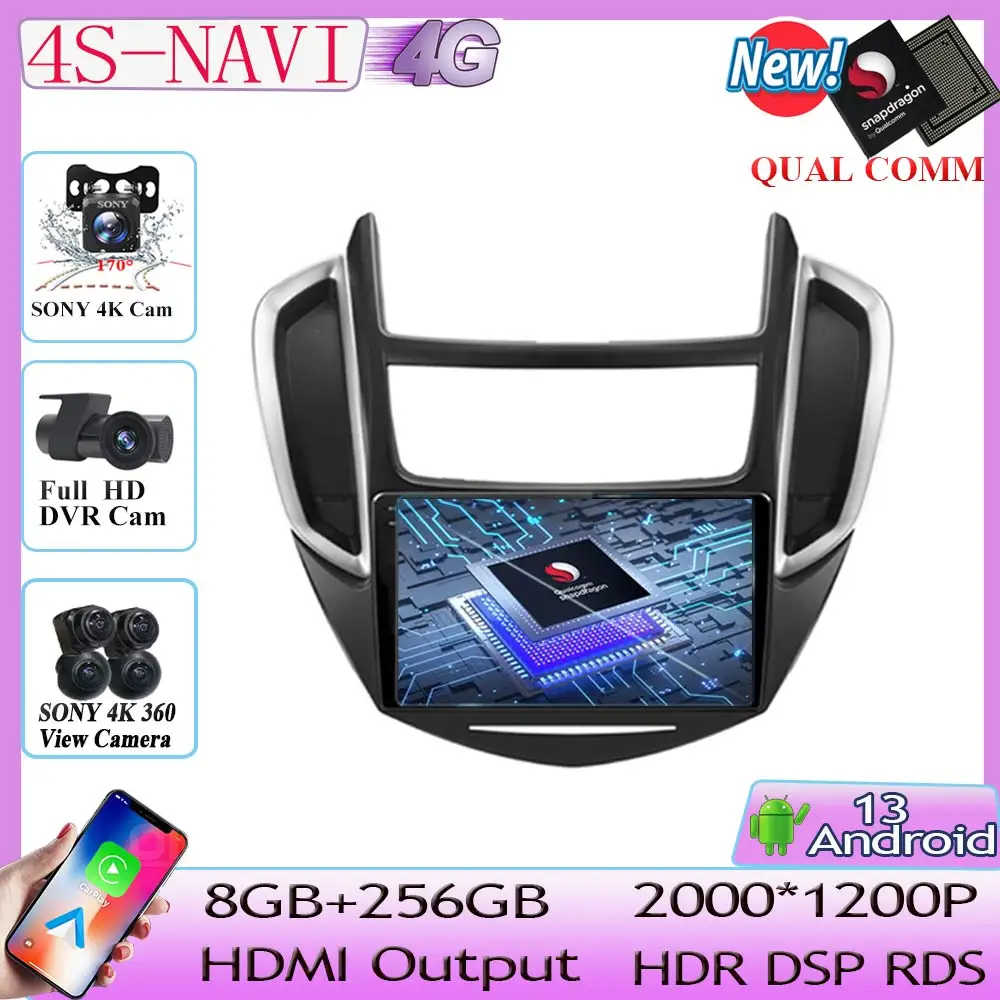 

Android 13 Car Radio For Holden Chevrolet Trax Tracker 2014-2018 2din 9 Inch Stereo Multimedia Player Head Unit WIFI