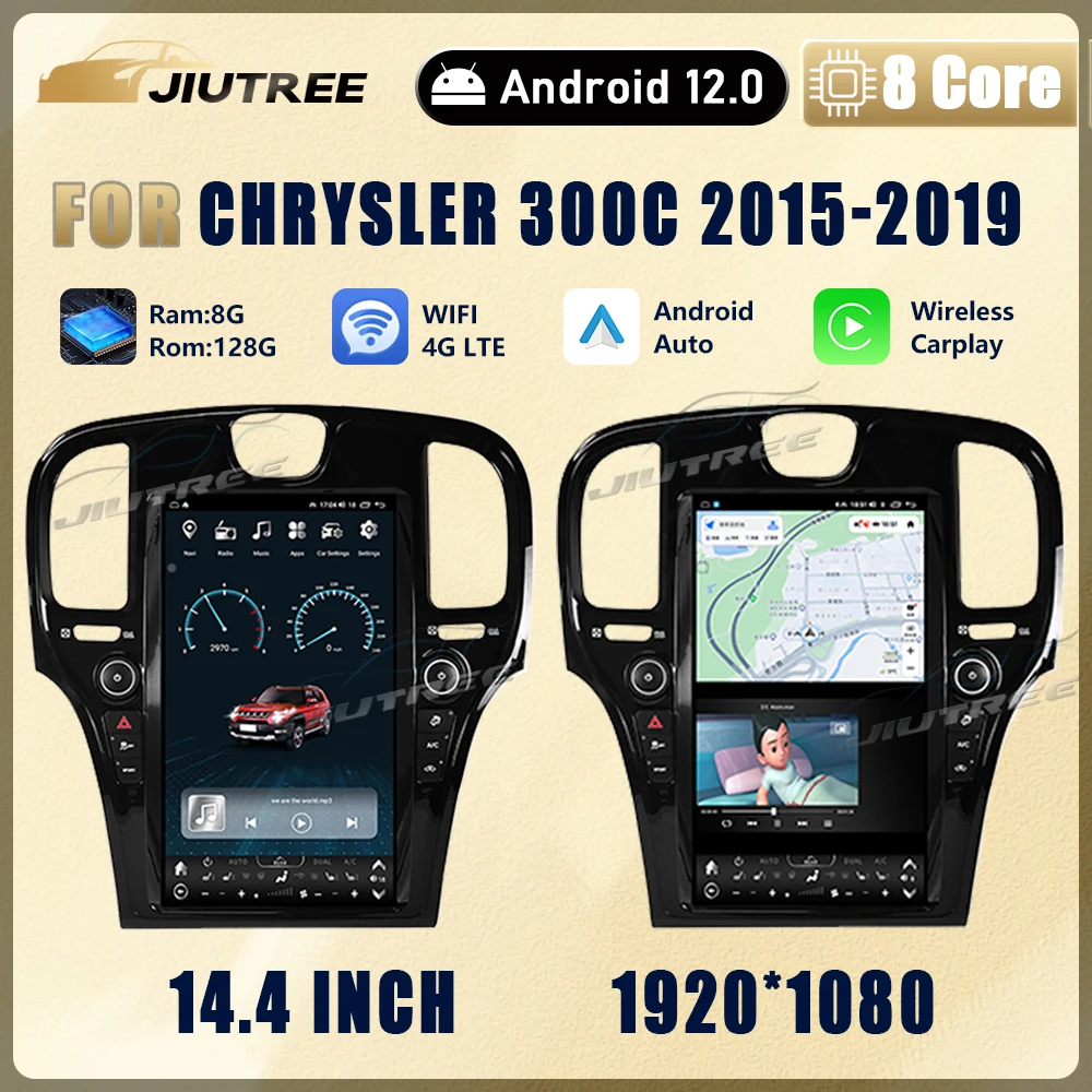 

Автомагнитола для Chrysler 300C 14,4-128, 2013 дюйма, 8 + 2019 ГБ, Android 12