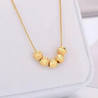 wufu linmen transfer bead necklace for women luxury round pendant clavicle chain lucky necklaces temperament jewelry gift