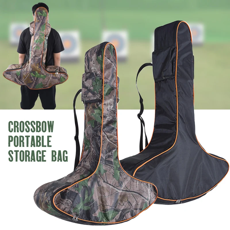 Archery Camouflage T Shape Soft Crossbow Storage Bag Bow Case with Shoulder Backpack Strap for Hunting Outdoor Protective Pouch