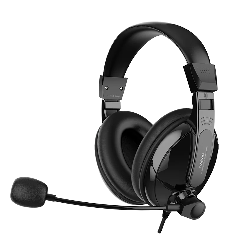 

Head-mounted computer notebook wired with wheat double plug USB with microphone desktop tablet with microphone mobile phone