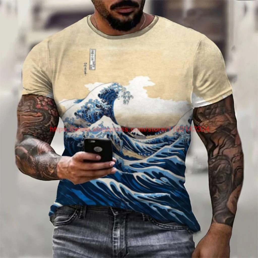 

Julang New Summer Men's Printed T-shirt Short-sleeved Fashion Casual Retro Harajuku Street European And American Design