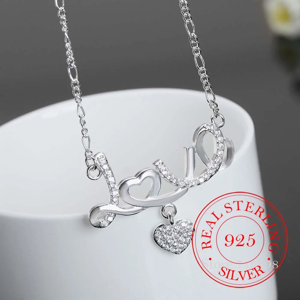 

Женское колье из серебра 925 пробы, с подвеской в виде сердца