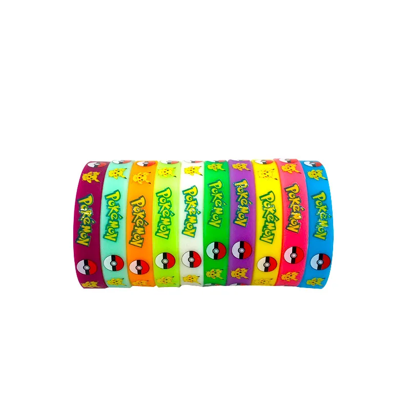 4 шт. браслет с покемонами аниме фигурки Пикачу Чармандер детский силиконовый