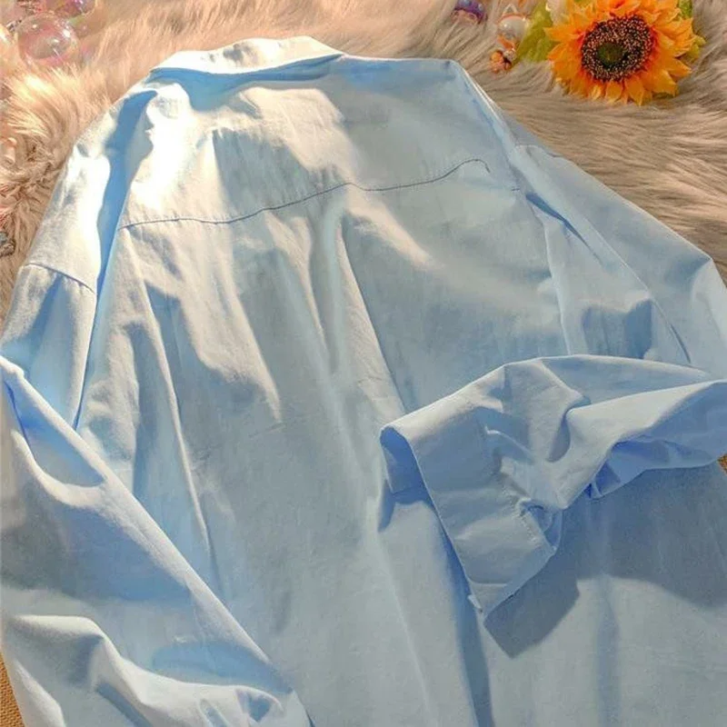 Рубашка женская с принтом масляной живописи тонкая Свободная блузка на