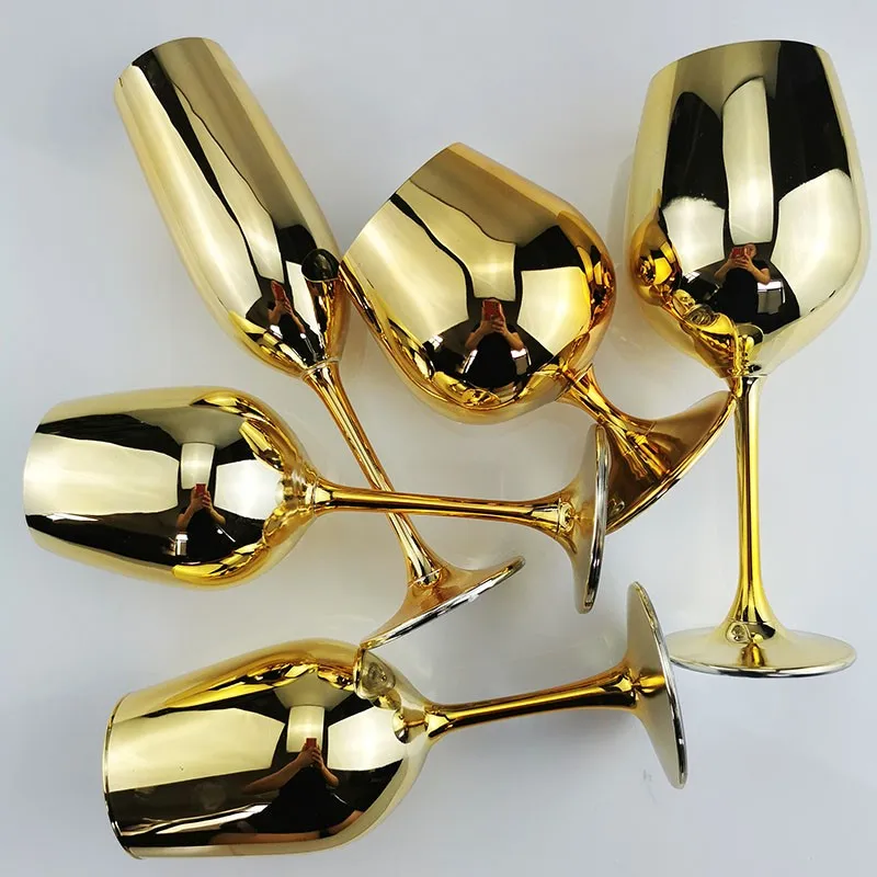 

Позолоченный бокал, Европейский хрустальный бокал, бокал для шампанского, стакан для бренди, Роскошный Металлический бокал для красного ви...