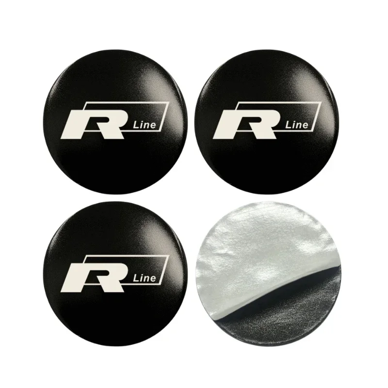 

4Pcs 56/60/65mm Car Wheel Center Cover Stickers Hub Cap Badge For Volkswagen VW R Line GTI Golf 5 6 Scirocco Touareg Caddy POLO
