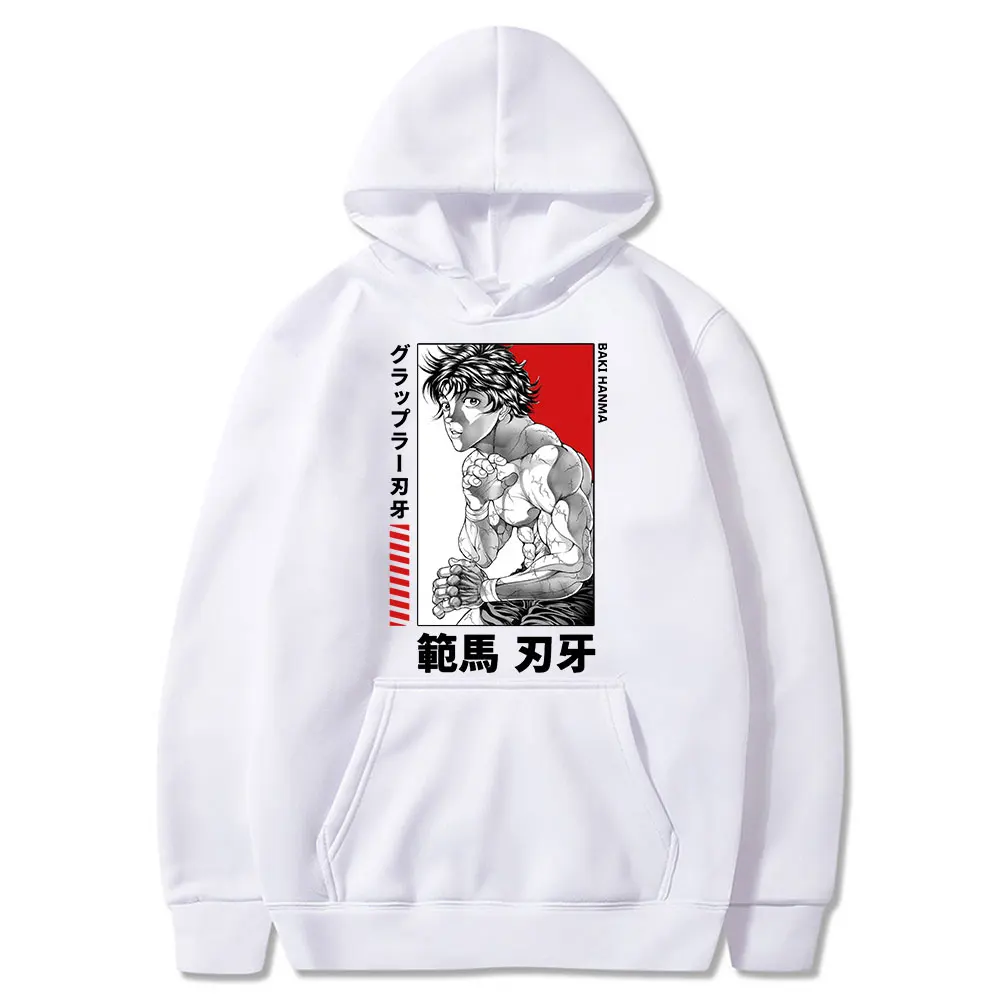 

Baki The Grappler Anime Hoodie Yujiro Hanma Long Sleeve Casual Men Cotton Oversized Sweatshirts Hoody Classic Manga Pullovers