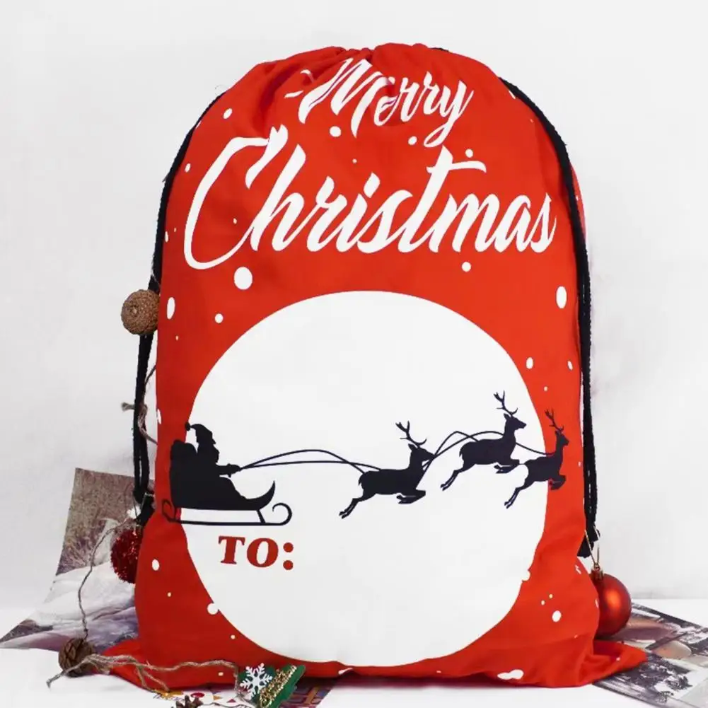 

Hand Washable Santa Bag Premium 70x50cm Christmas Drawstring Gift Bag Santa Elk Sleigh Design Capacity Heavy Duty for Party