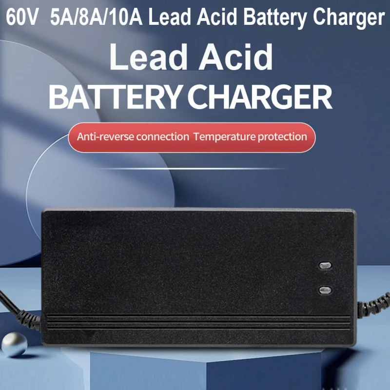 

60V 10A 5A Lead Acid Battery Charger 69V Lead Acid Charger Output C13 Plug Used for 60V Lead Acid AGM Gel VRLA OPZV