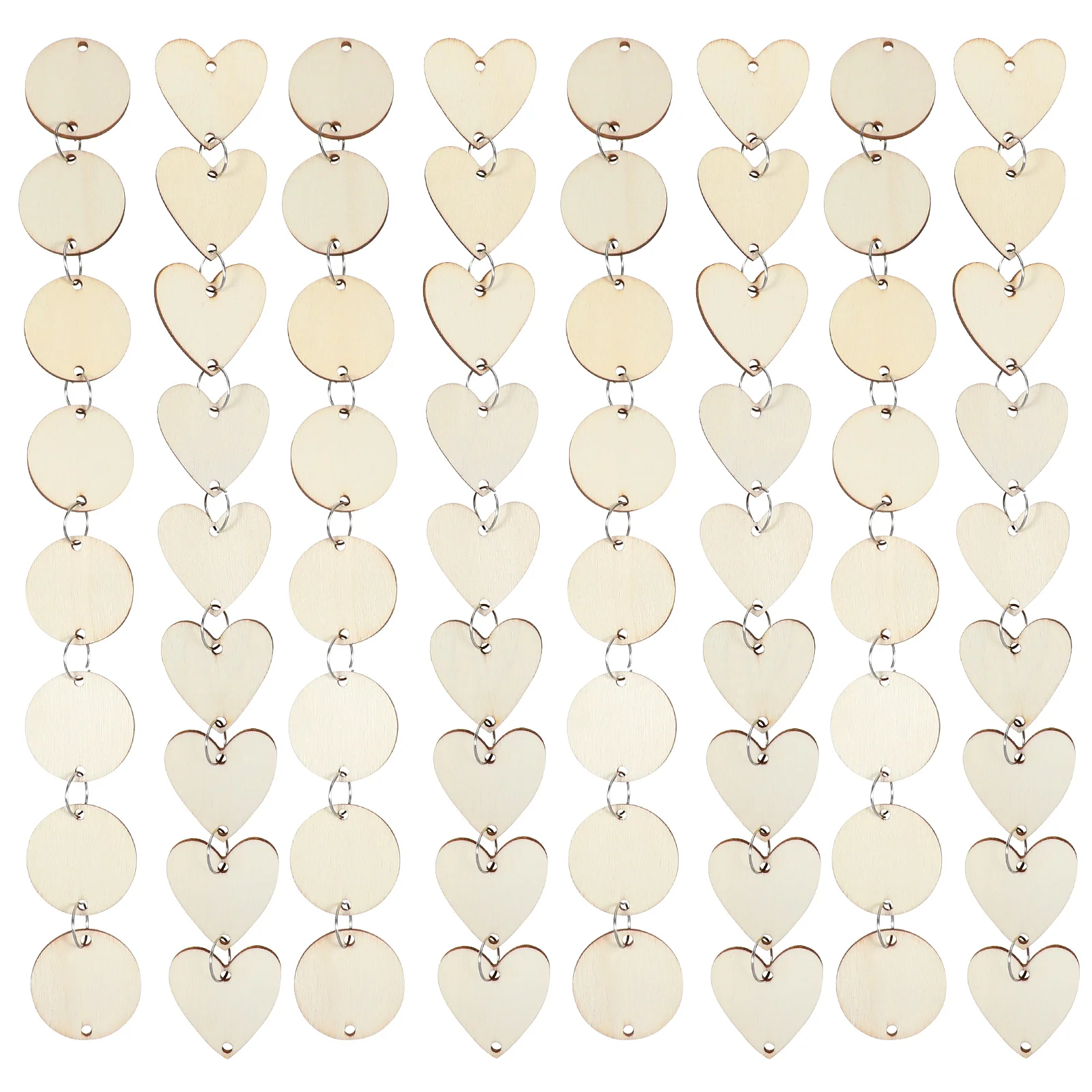 

200 Pcs Nativity Crafts Wood Tags Wooden Rings Crafts Light Bulb Wood Tags Wooden Hearts Wooden Circles